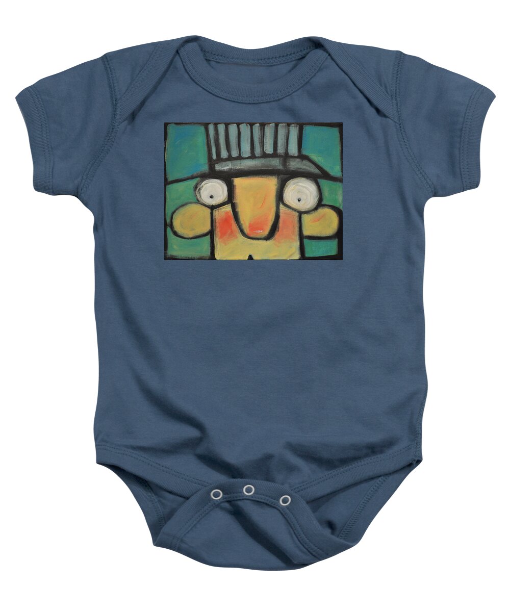 Casey Jones Baby Onesie featuring the painting Casey Jones you better watch your speed by Tim Nyberg