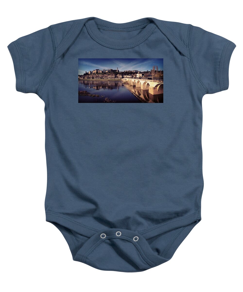 Alamy General Topics Baby Onesie featuring the photograph Chinon town and chateau by Seeables Visual Arts
