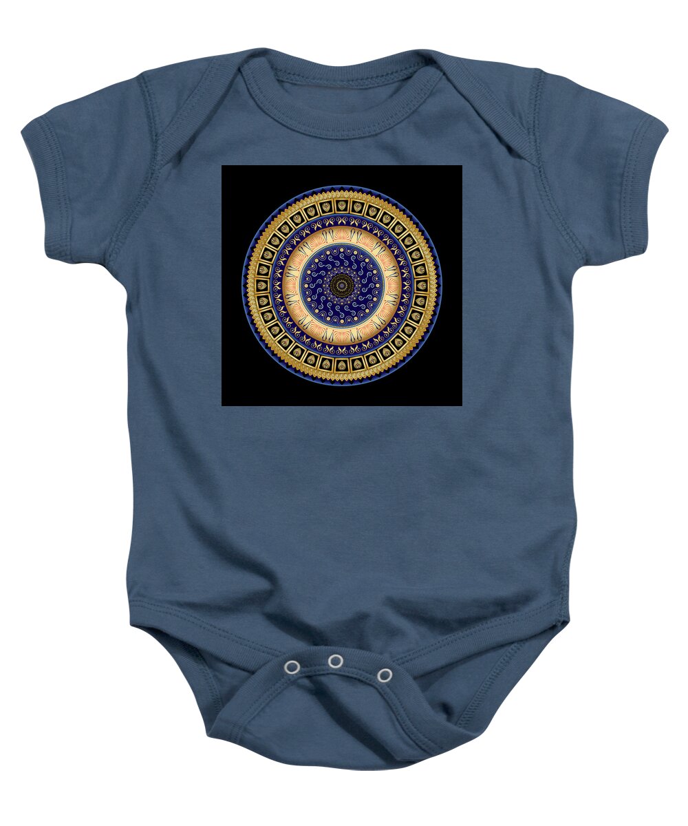 Mandala Baby Onesie featuring the digital art Circularium No 2672 by Alan Bennington