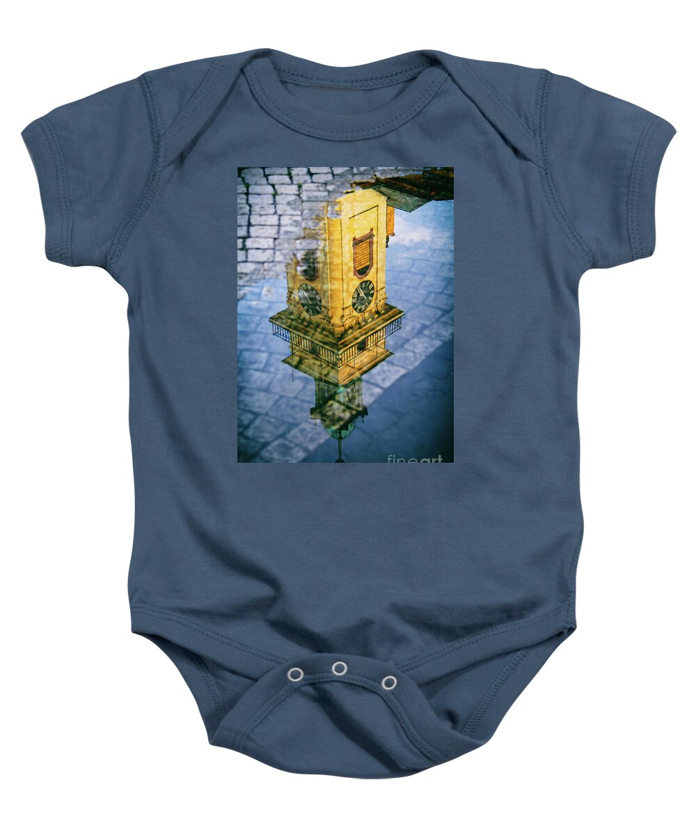 City Reflections Baby Onesie featuring the photograph City Reflections by Mariola Bitner