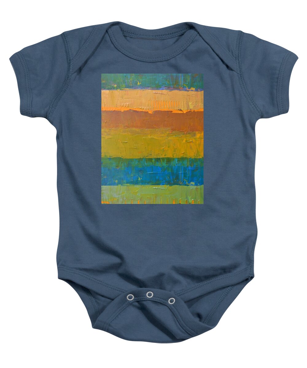 Abstract Baby Onesie featuring the painting Color Collage Three by Michelle Calkins