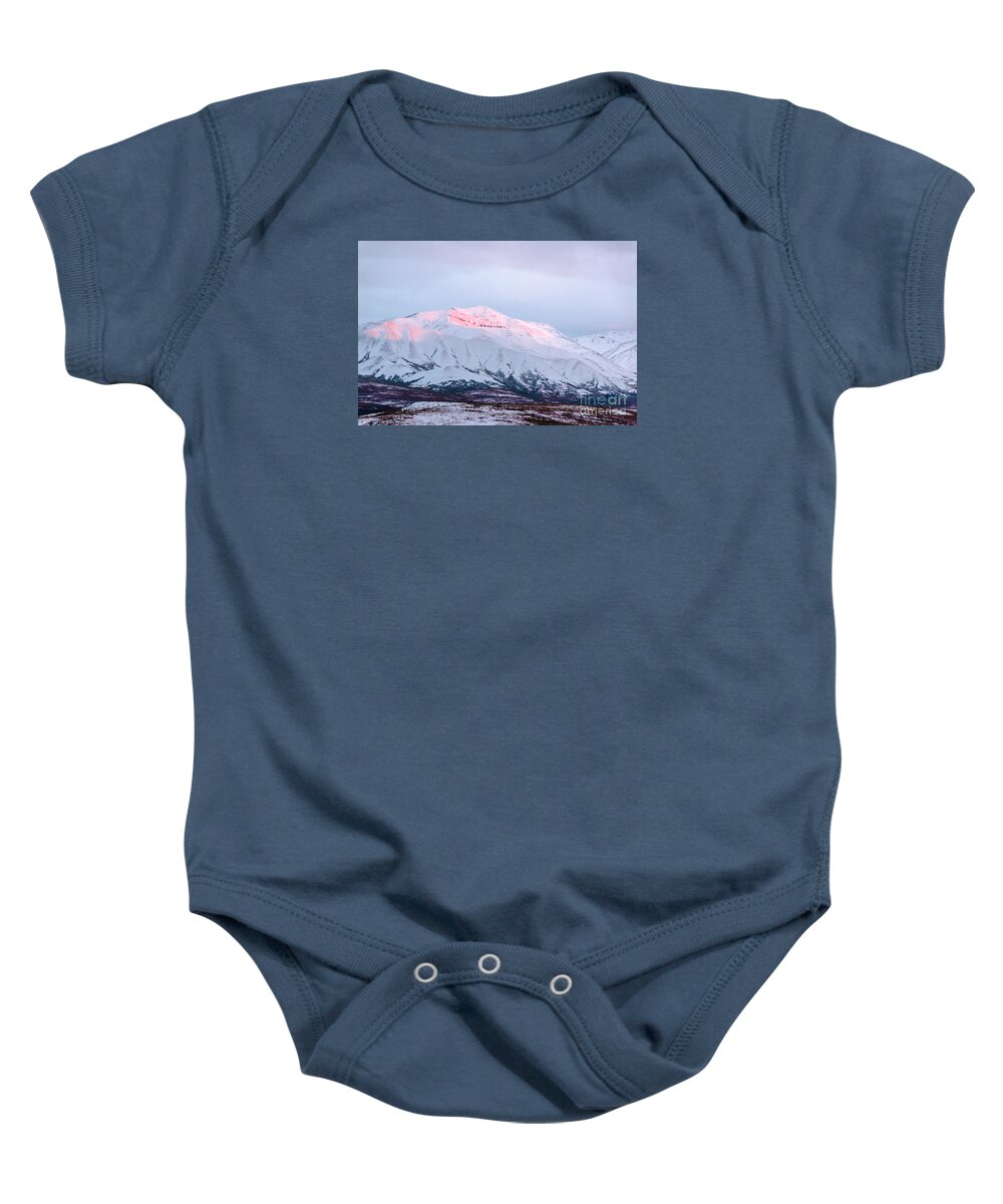 2015 Baby Onesie featuring the photograph Denali - Alpenglow 2 by Mary Carol Story