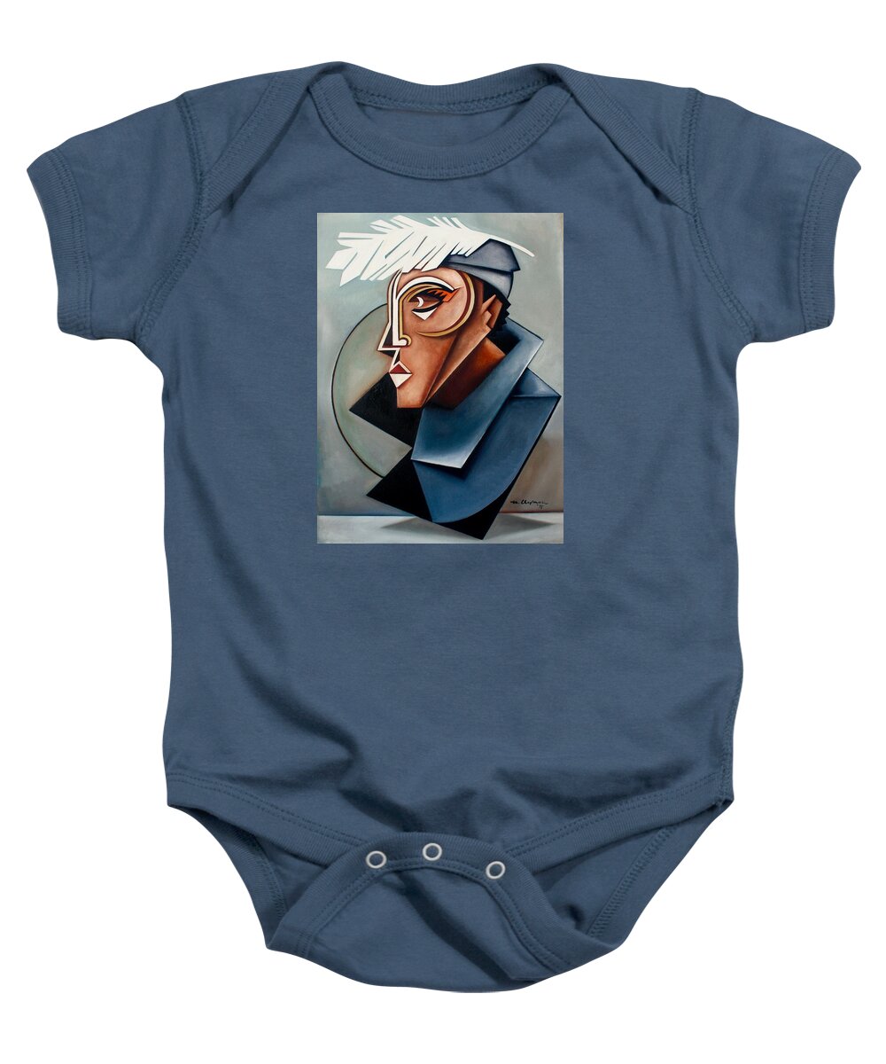Zora Neale Hurston Baby Onesie featuring the painting Eye of the Watched Divine / Zora Neale Hurston by Martel Chapman