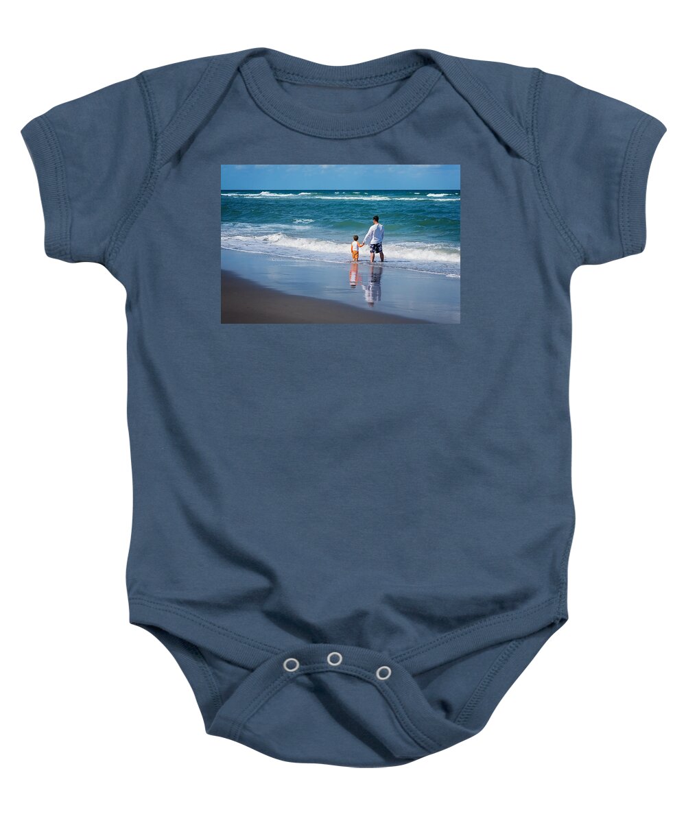 Father Baby Onesie featuring the photograph Father and Son by Jody Lane