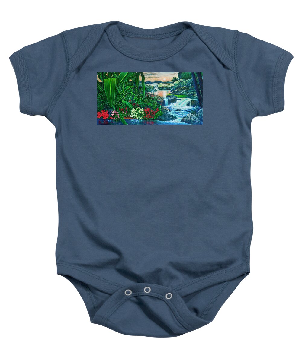 Flowers Baby Onesie featuring the painting Flower Garden IX by Michael Frank