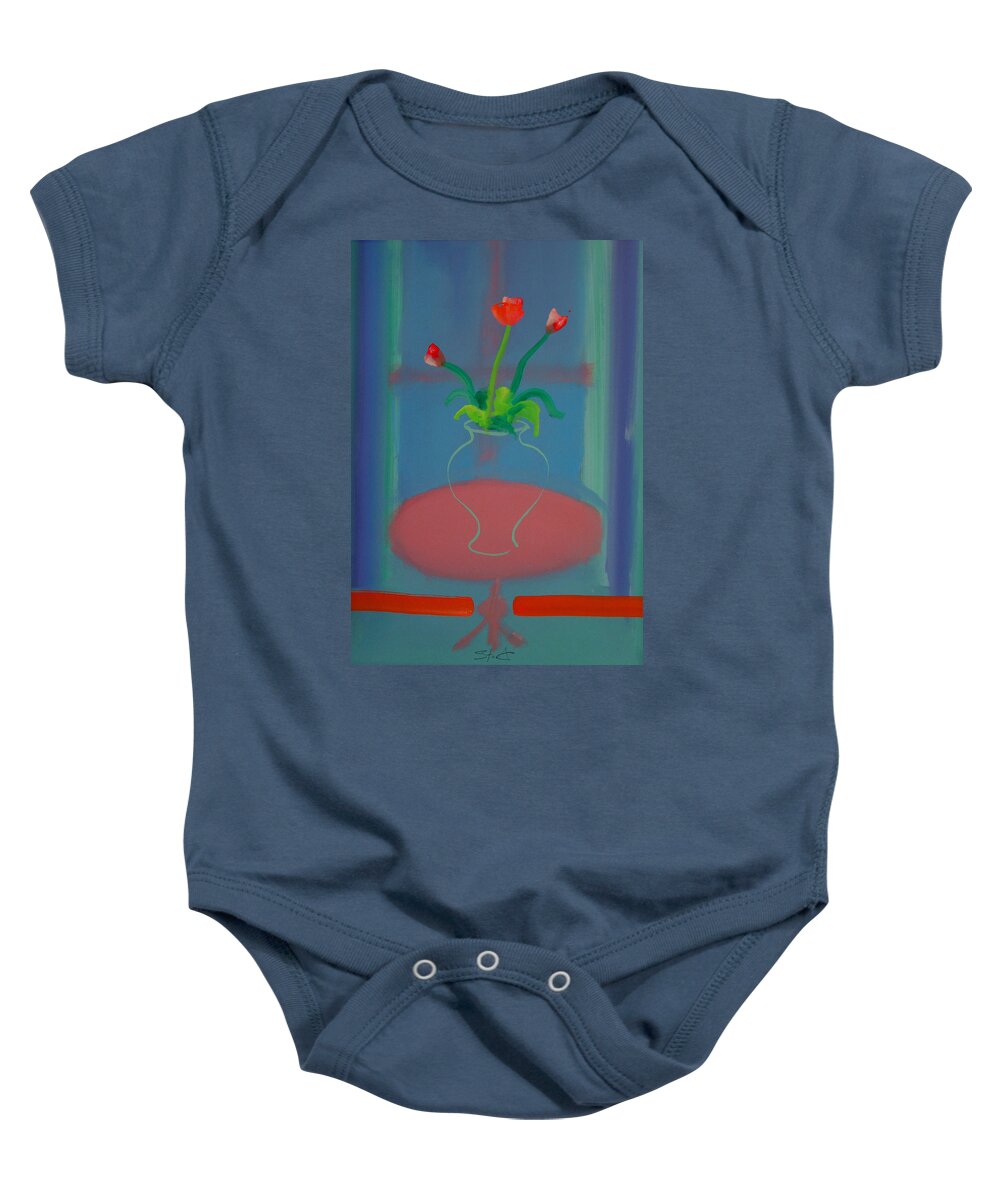 Dufy Baby Onesie featuring the painting Flowers In A Bay Window by Charles Stuart