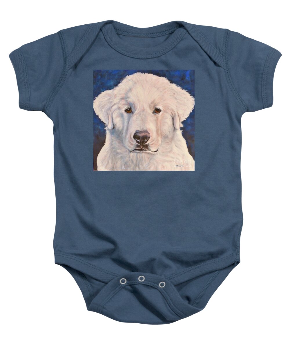 Great Pyrenees Baby Onesie featuring the painting Great Pyrenees by Susan A Becker