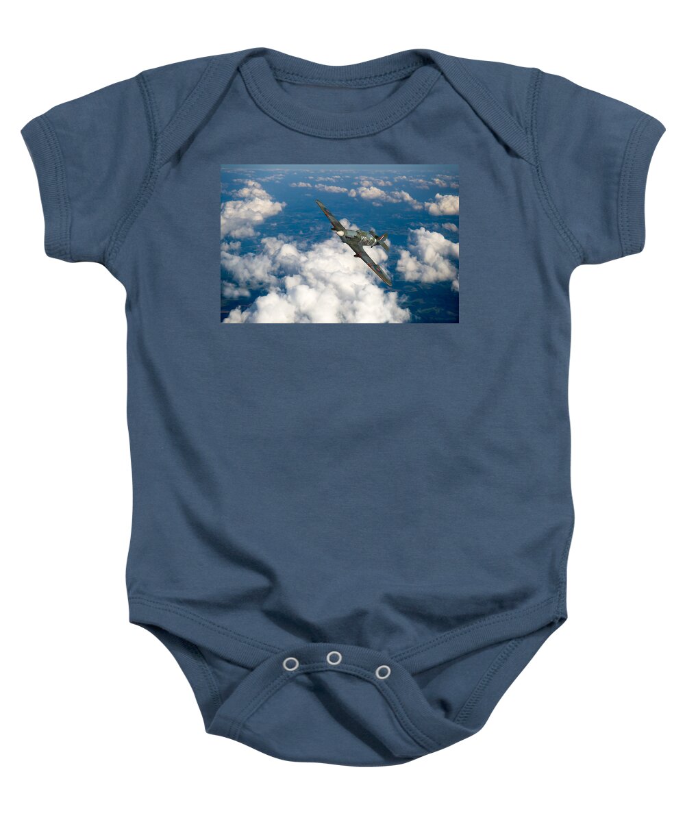 Hawker Hurricane Baby Onesie featuring the photograph Hawker Hurricane IIB of 174 Squadron by Gary Eason