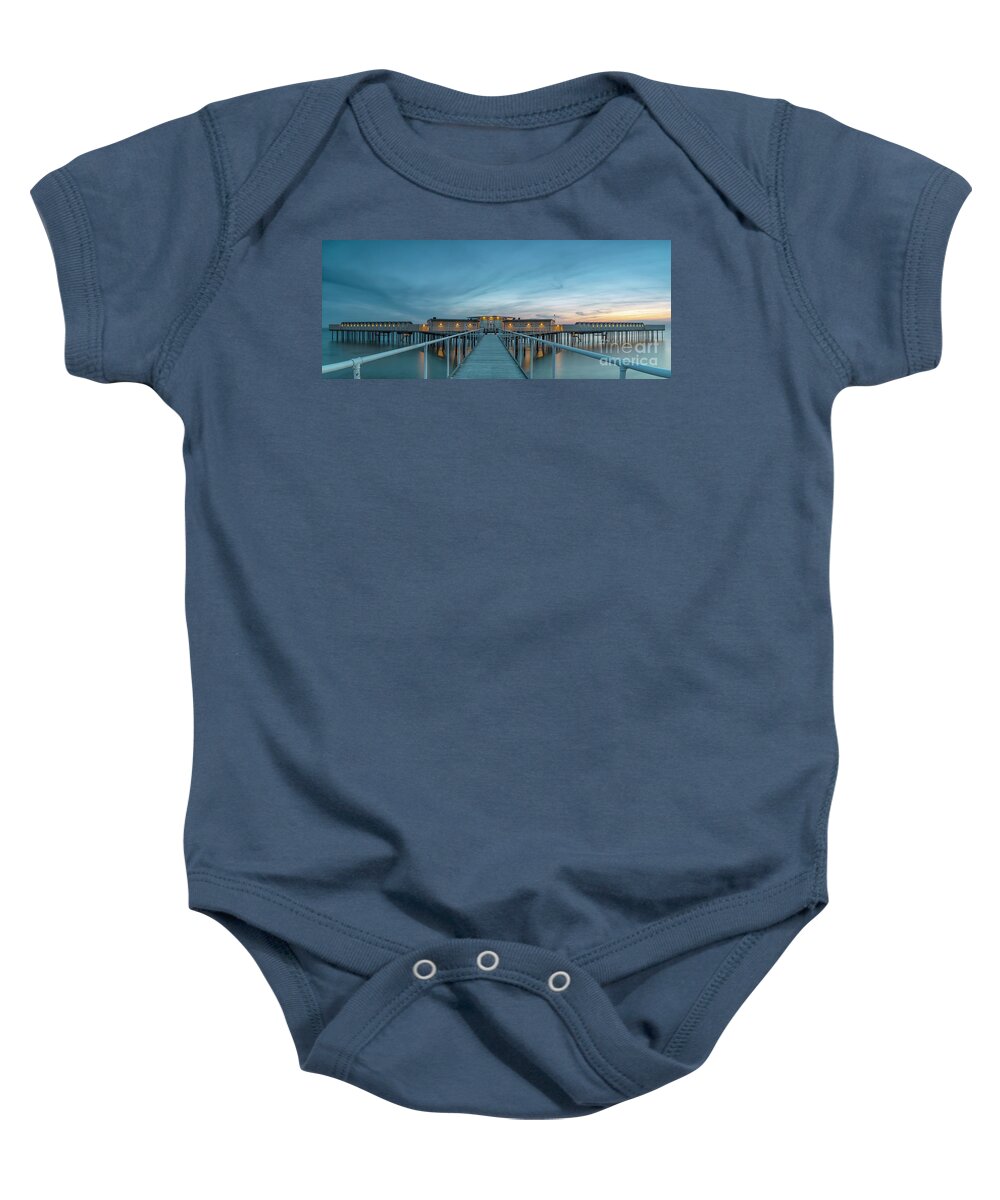 Sweden Baby Onesie featuring the photograph Helsingborgs Cold Bathhouse Panorama by Antony McAulay