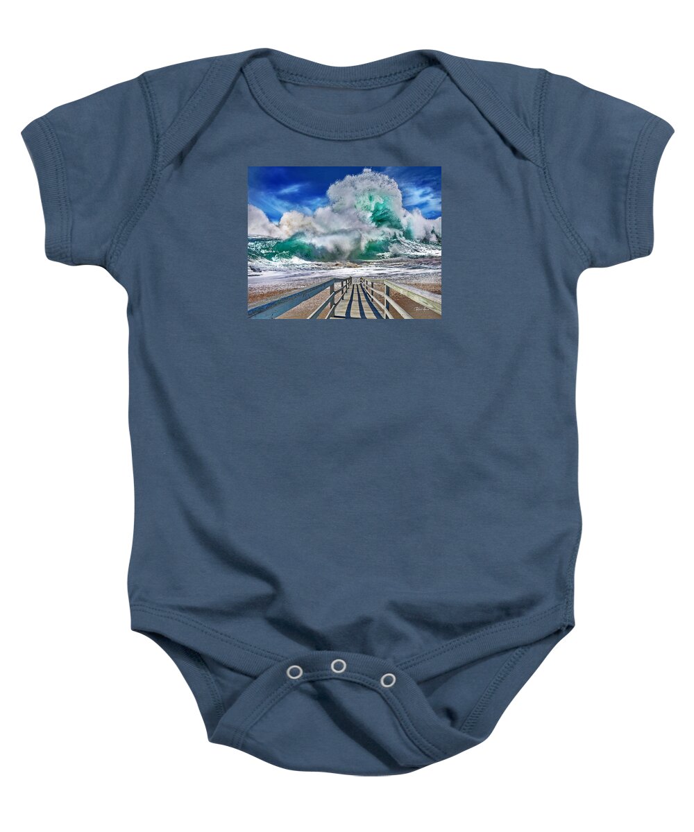 Monster Baby Onesie featuring the photograph Hurricane Storm Waves by Russ Harris