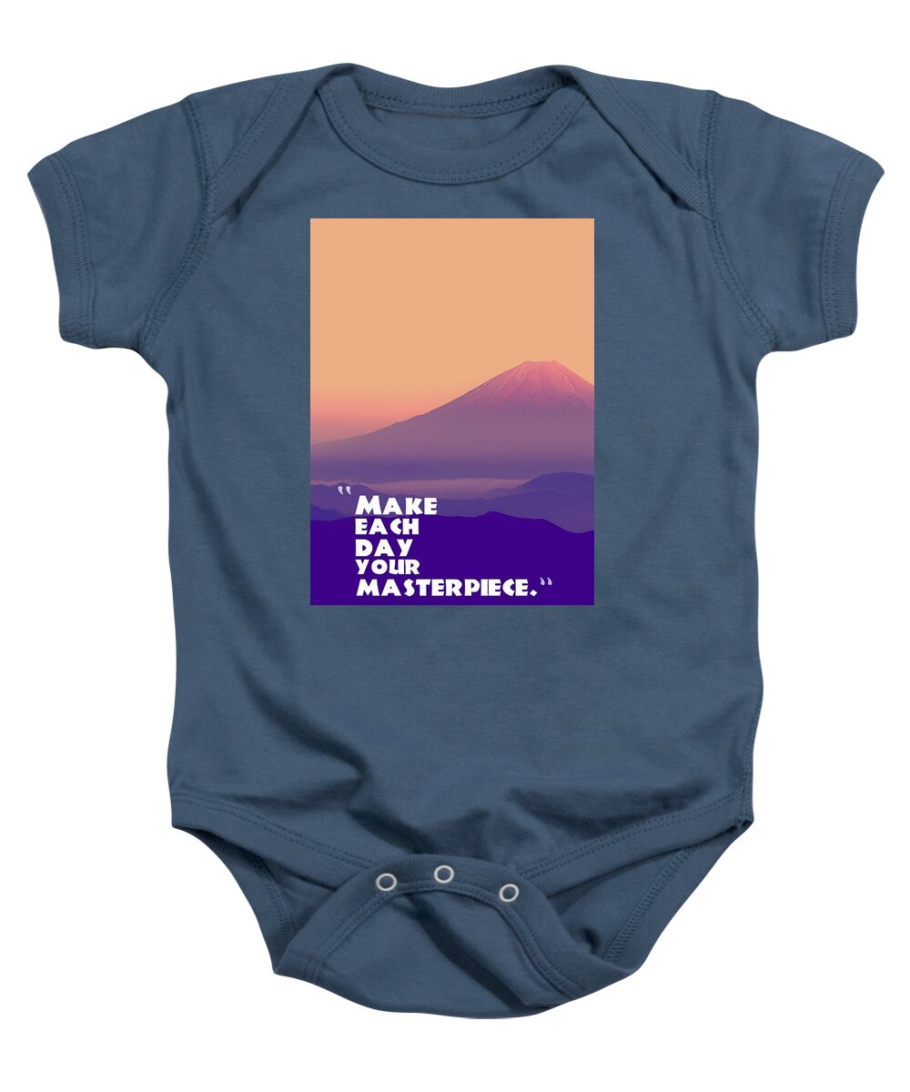 Motivational Baby Onesie featuring the painting Inspirational Timeless Quotes - John Wooden by Celestial Images