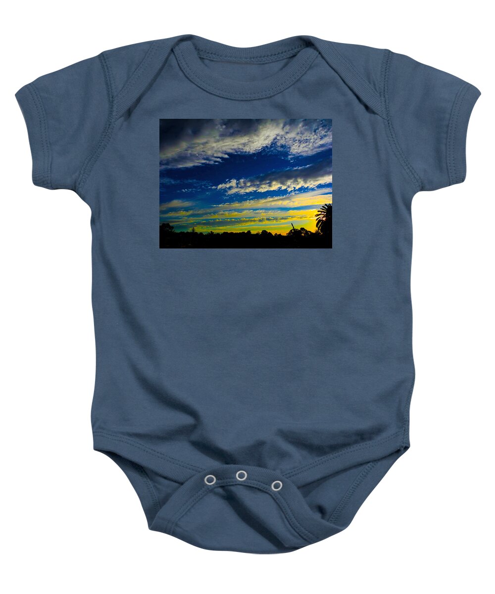 Sunset Baby Onesie featuring the photograph Jetstream by Mark Blauhoefer