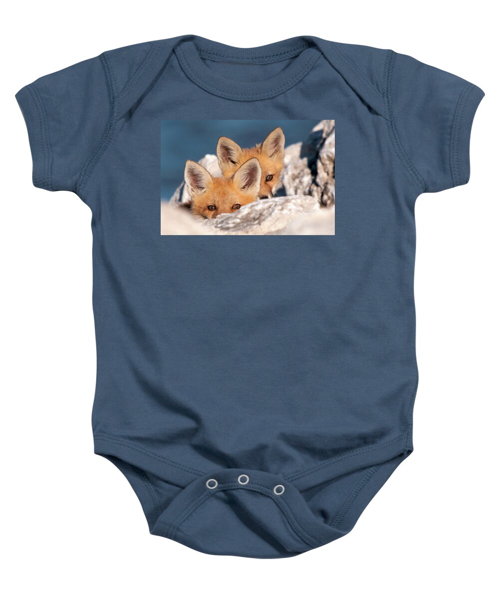 Fox Baby Onesie featuring the photograph Kits by Steve Stuller
