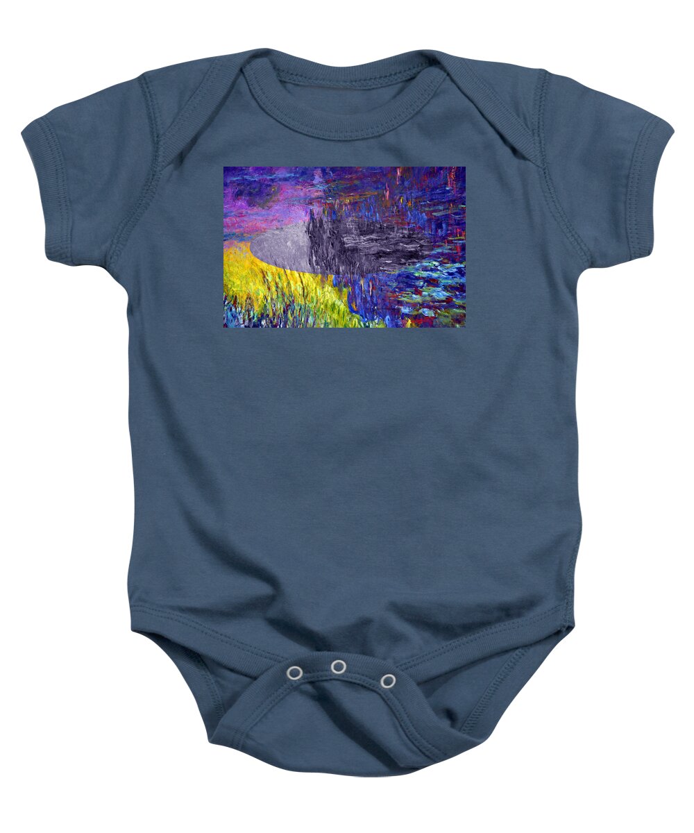 Postmodernism Baby Onesie featuring the digital art Layered 17 Monet by David Bridburg