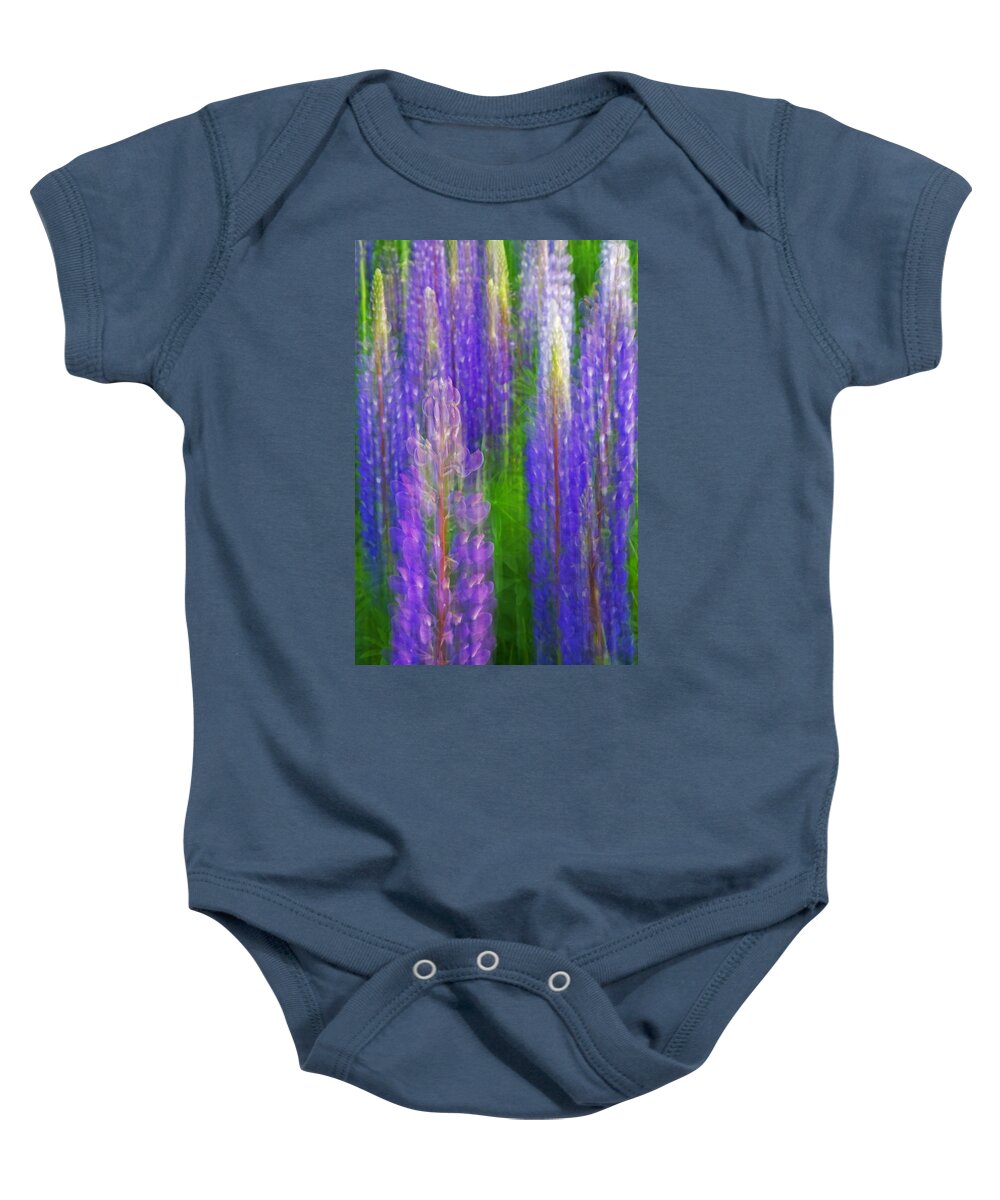 Flower Baby Onesie featuring the photograph Lupine Stretch by Jeff Galbraith
