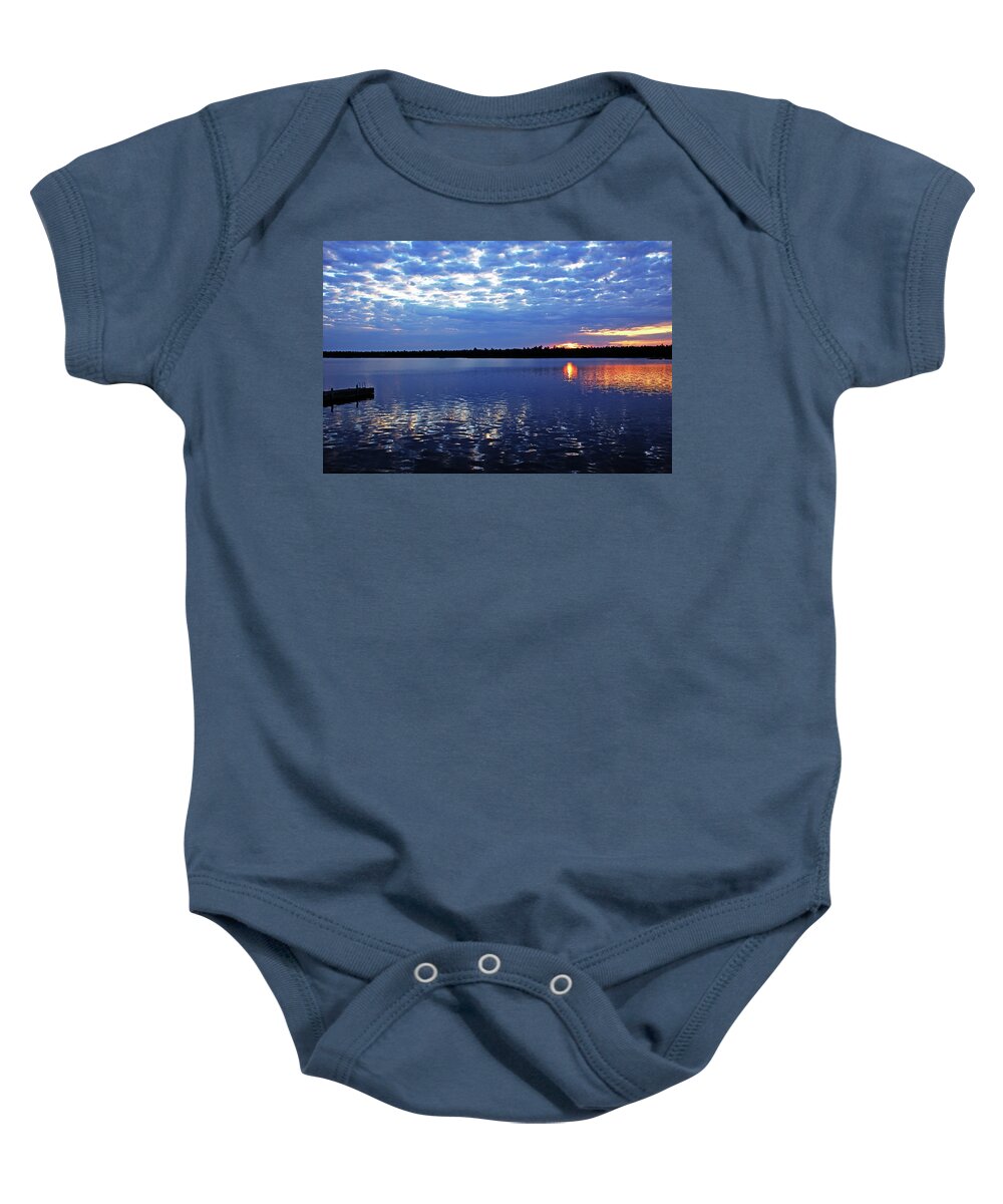 Thistle Island Baby Onesie featuring the photograph Magical Sunrise Thistle Island by Debbie Oppermann
