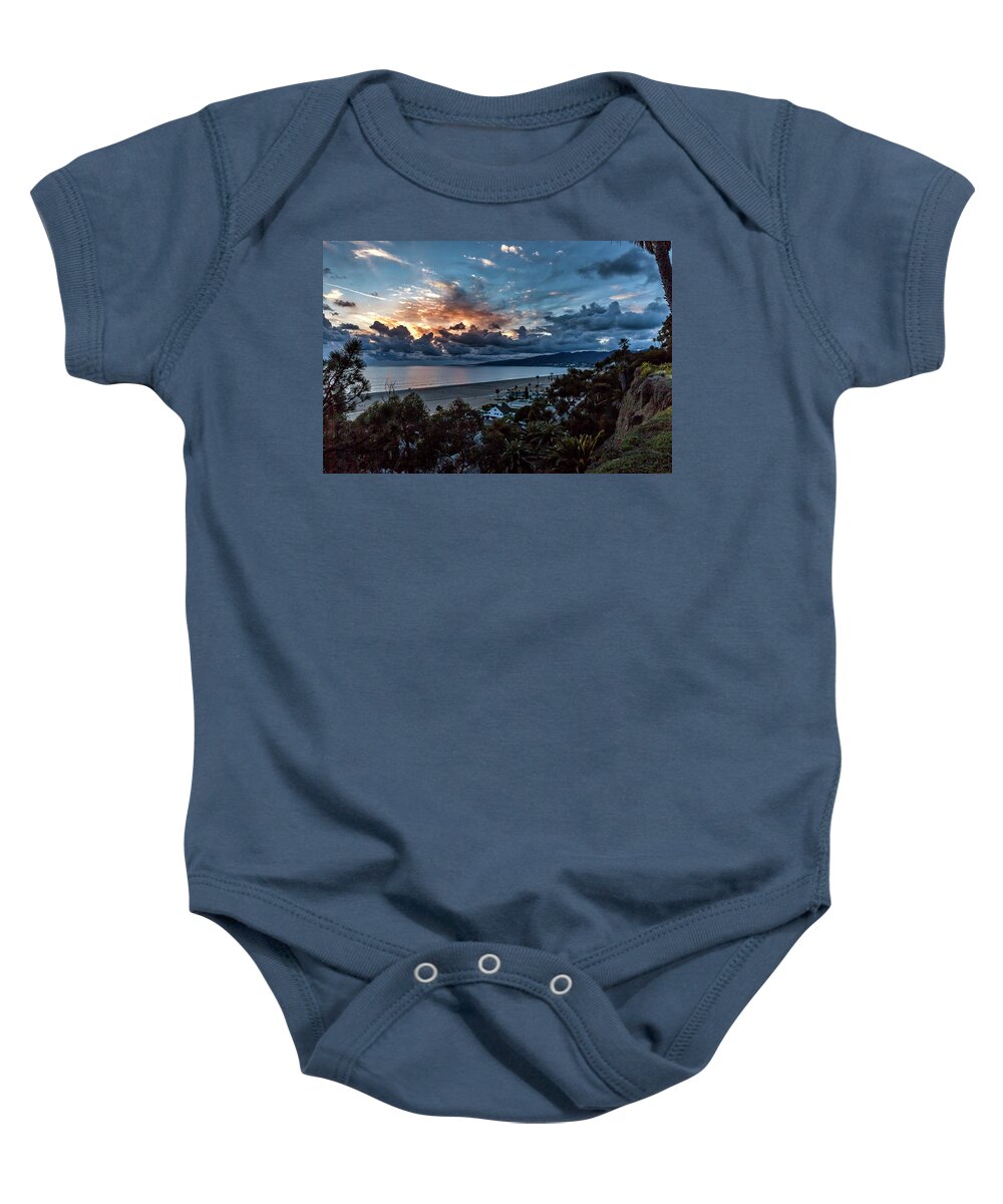 Sunset Baby Onesie featuring the photograph Malibu Sunset by Gene Parks