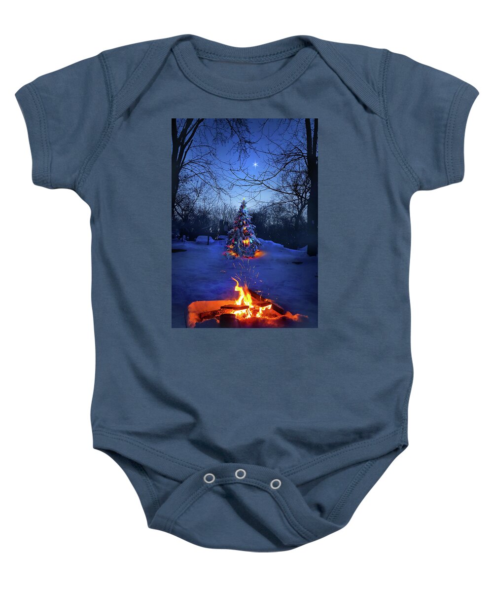 Christmas Tree Baby Onesie featuring the photograph Merry Christmas by Phil Koch