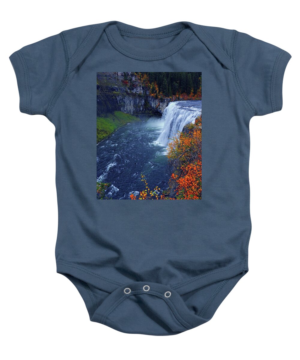 Mesa Falls Baby Onesie featuring the photograph Mesa Falls in the Fall by Raymond Salani III