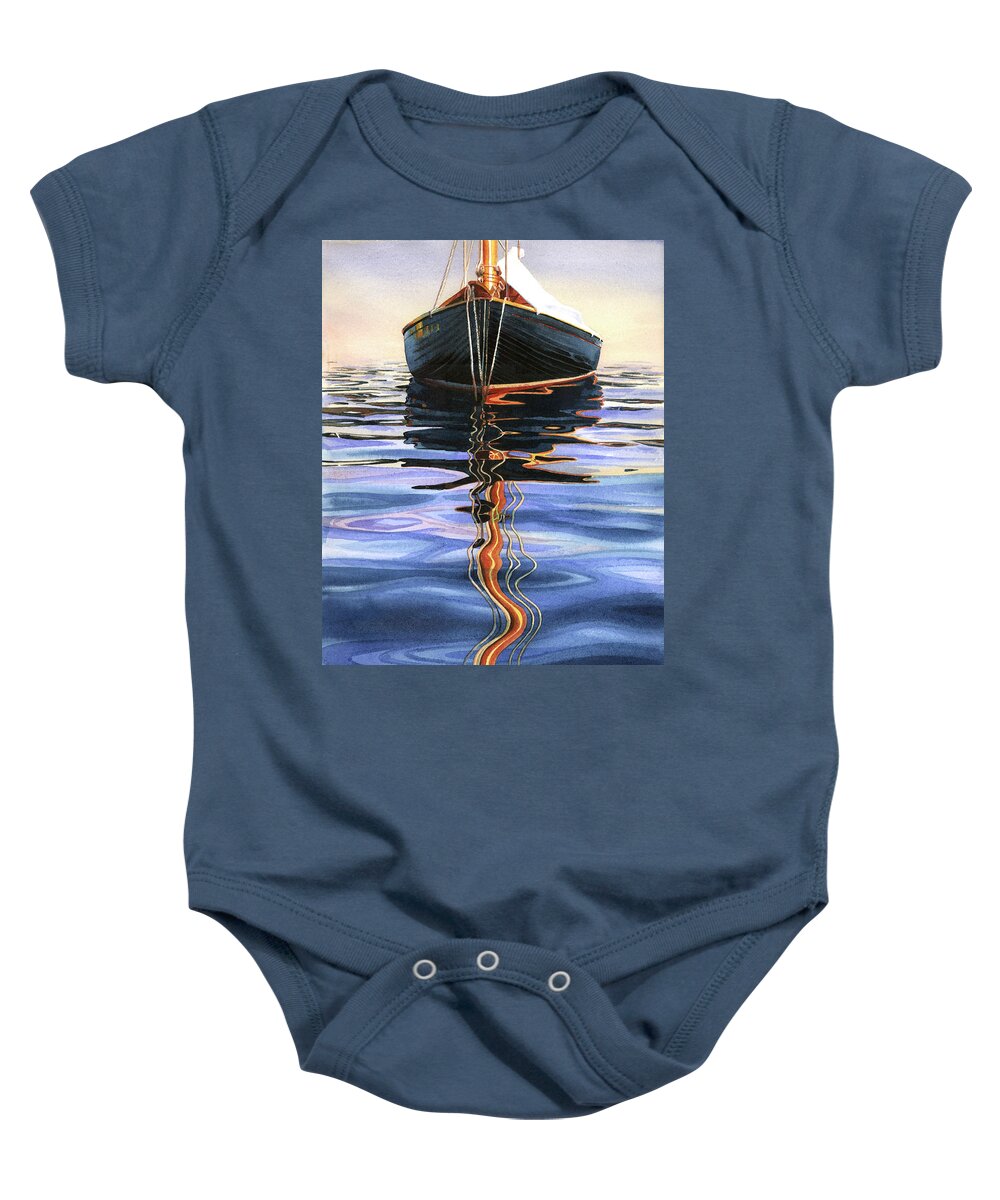 Water Baby Onesie featuring the painting Moment of Reflection VI by Marguerite Chadwick-Juner