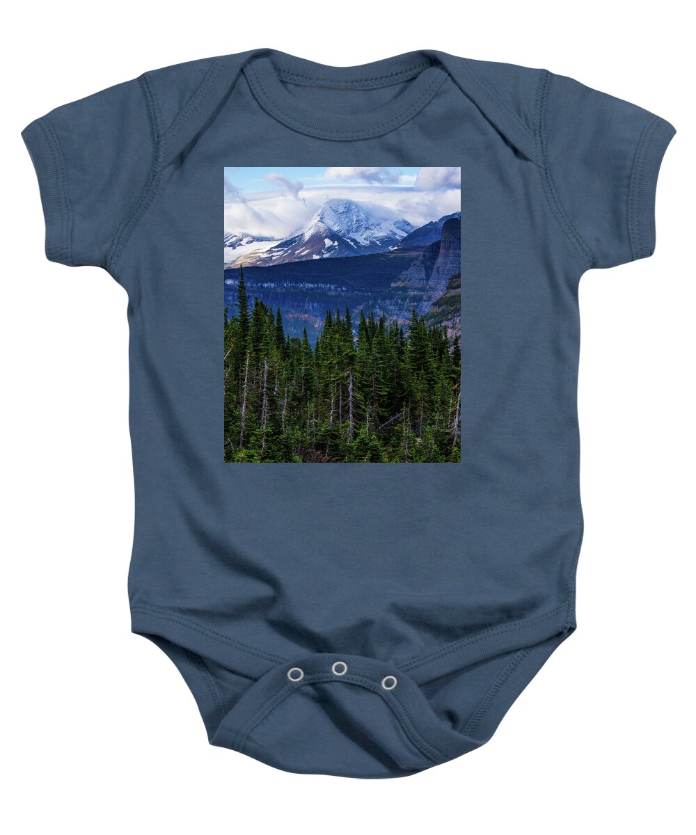 Glacier Baby Onesie featuring the photograph Mount Jackson 3 by Jedediah Hohf