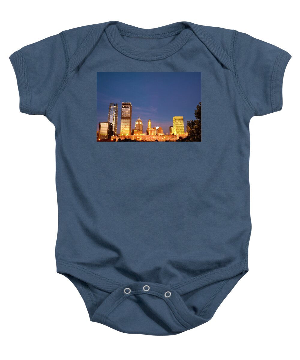 Oklahoma City Skyline Baby Onesie featuring the photograph Oklahoma City Skyline - Downtown OKC by Gregory Ballos
