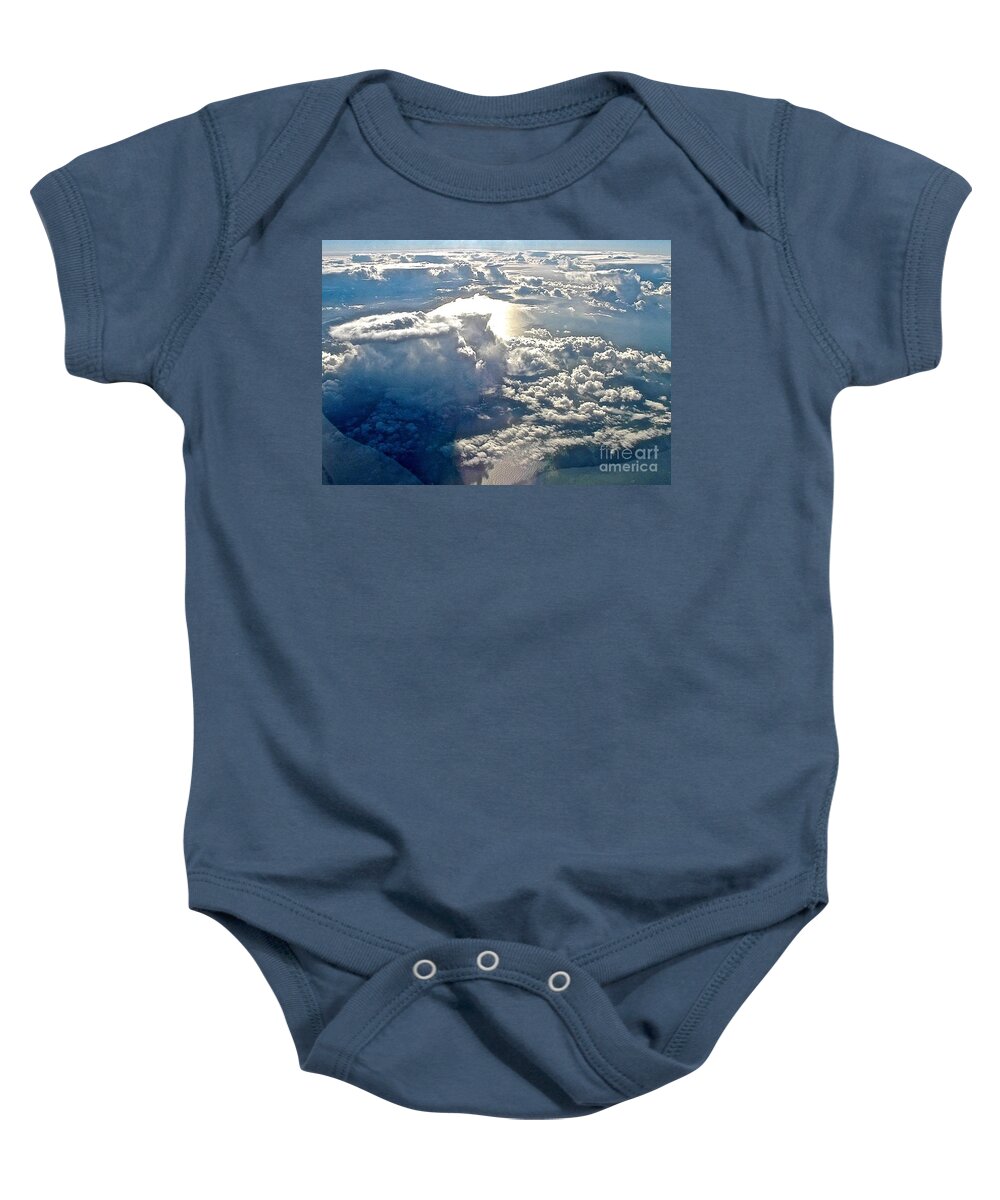 Clouds Baby Onesie featuring the photograph Over The Clouds by Elisabeth Derichs