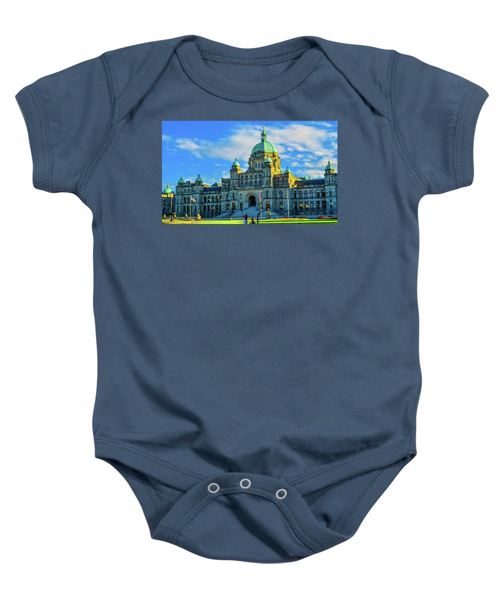 Buildings Baby Onesie featuring the photograph Parliament Victoria BC by Jason Brooks