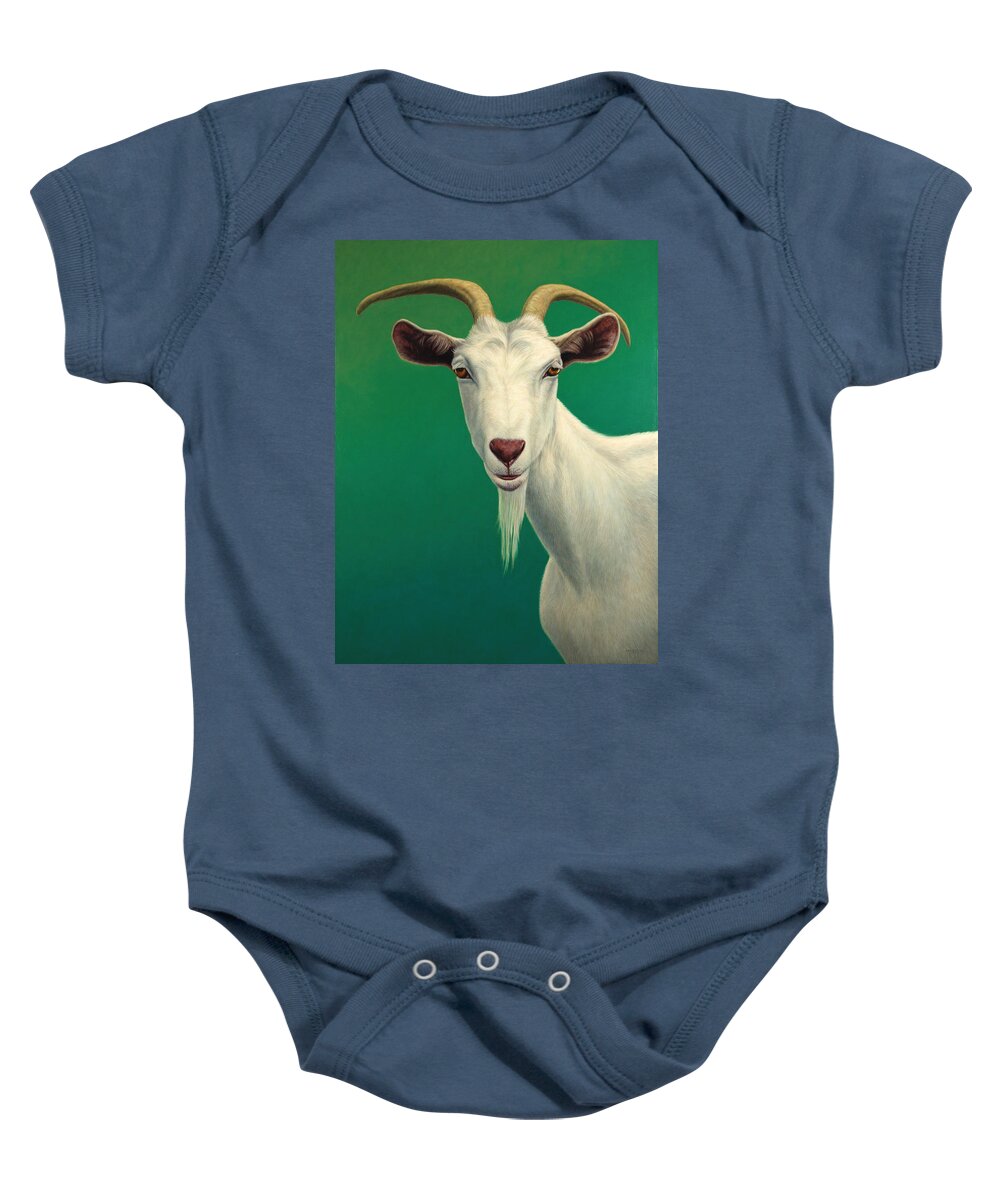 #faatoppicks Baby Onesie featuring the painting Portrait of a Goat by James W Johnson