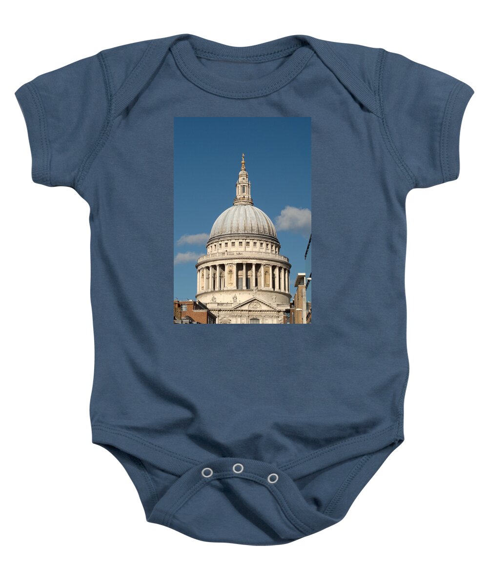 St Pauls Baby Onesie featuring the photograph St Pauls Cathedral from the South by Chris Day
