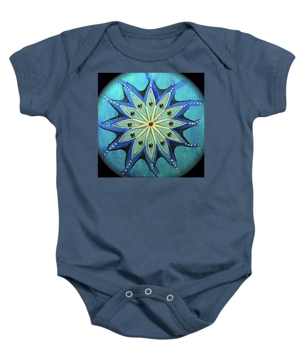 Sacred Geometry Baby Onesie featuring the painting Star Dream by Patricia Arroyo