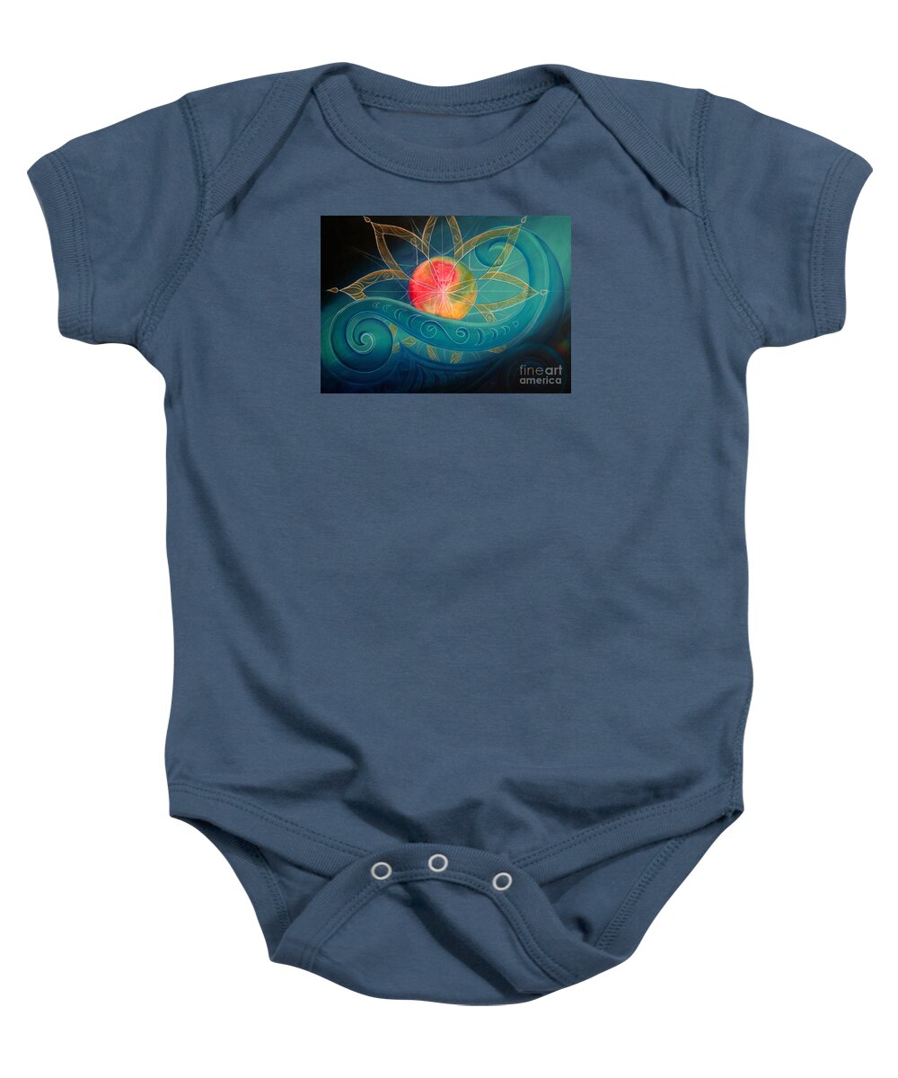 Star Baby Onesie featuring the painting Starburst by Reina Cottier