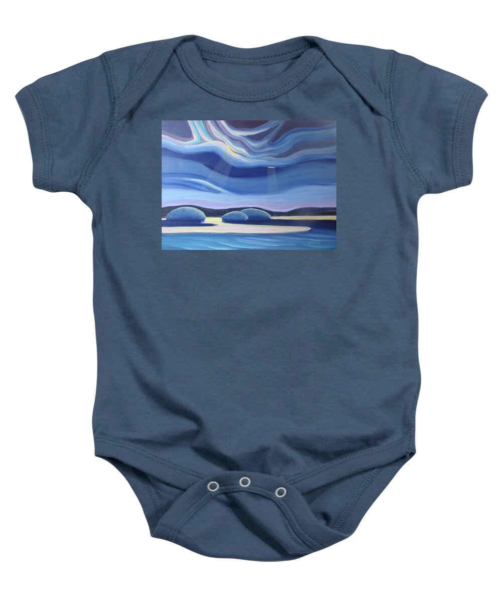 Group Of Seven Baby Onesie featuring the painting Streaming Light II by Barbel Smith