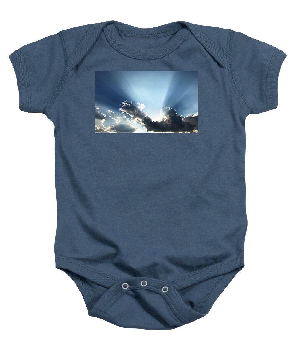 Clouds Baby Onesie featuring the photograph Sunburst by Jeff Iverson