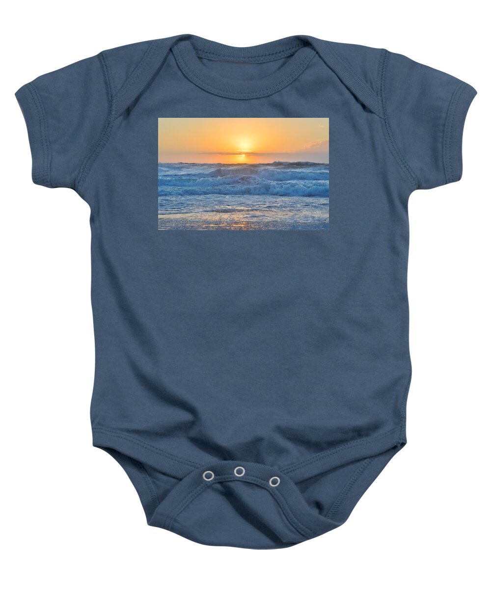 Obx Sunrise Baby Onesie featuring the photograph Sunrise 18th of June by Barbara Ann Bell