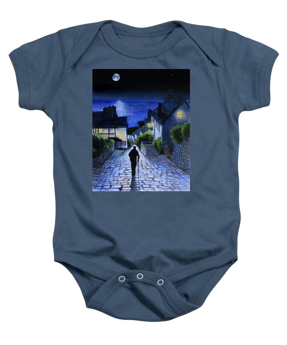 Night Painting Baby Onesie featuring the painting The Long Journey Home by David Zimmerman