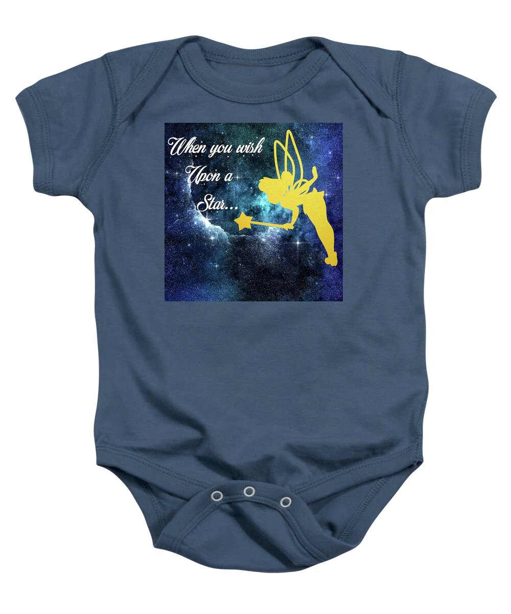 Tink Baby Onesie featuring the digital art Wish Upon a Star by Steph Gabler