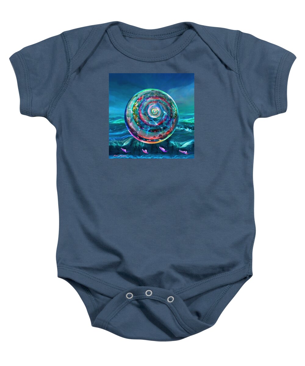 Storms Baby Onesie featuring the painting Withstanding Orby Weather by Robin Moline
