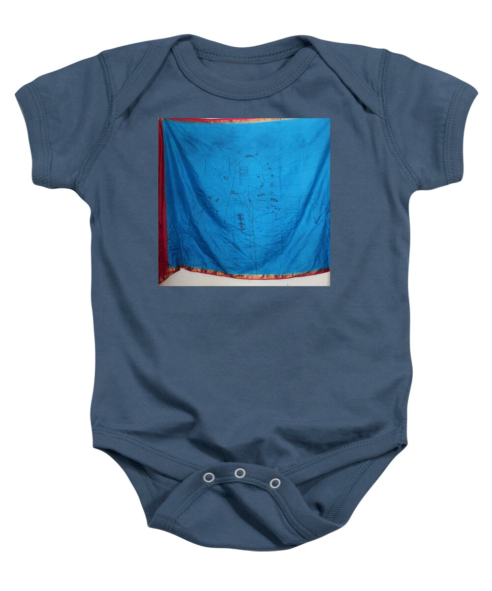 Jesus Baby Onesie featuring the painting Our Lady of Asia #12 by Gloria Ssali