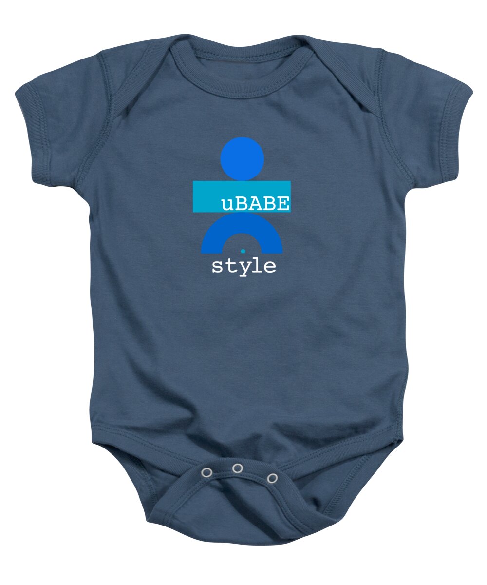 Ubabe Blues Baby Onesie featuring the digital art Blue Babe by Ubabe Style