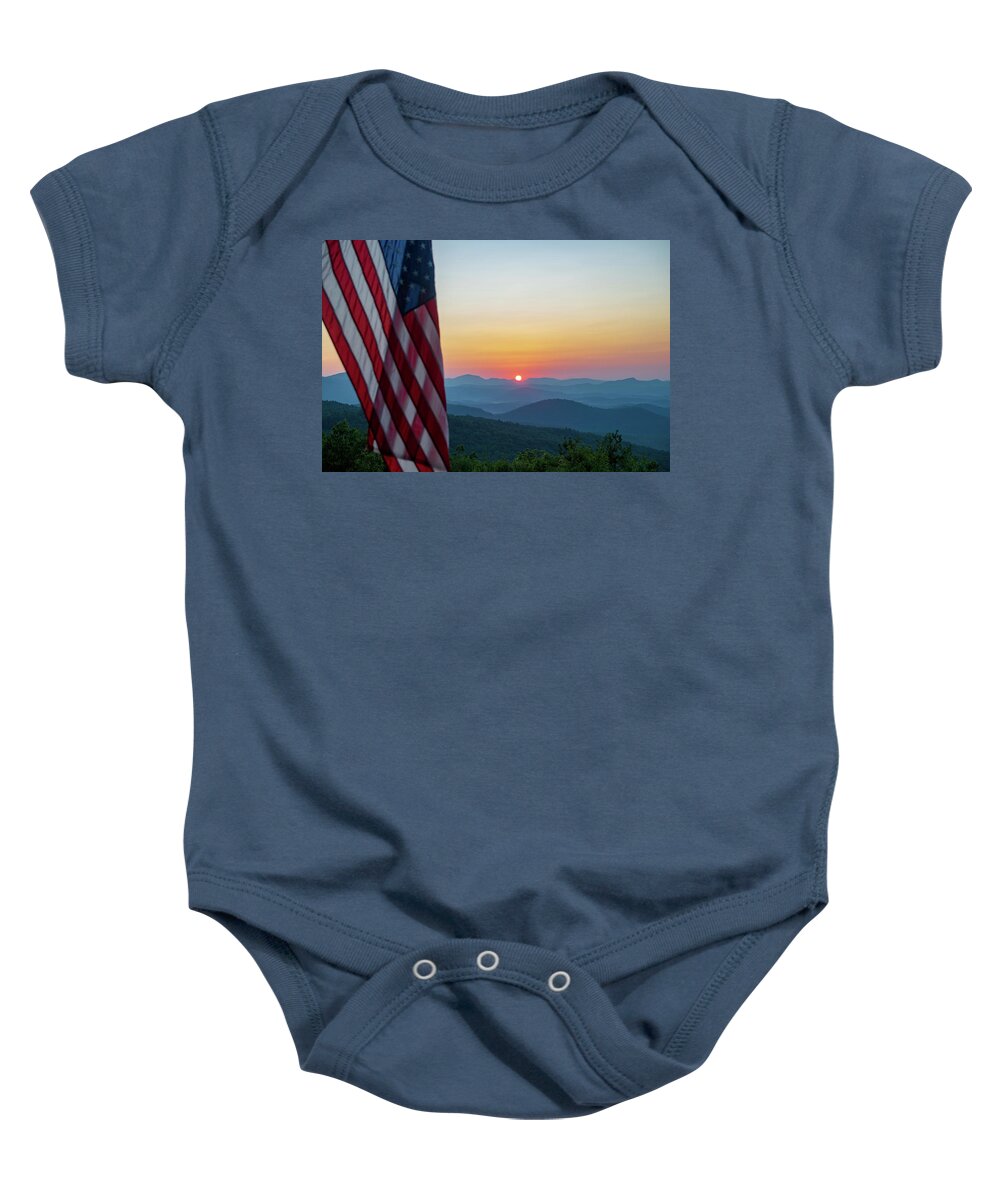 Mountain Baby Onesie featuring the photograph Good Morning America by Mary Ann Artz
