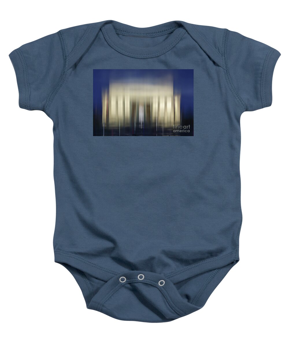 2019 Baby Onesie featuring the photograph Lincoln Memorial Reflection At Night Washington DC by Edward Fielding