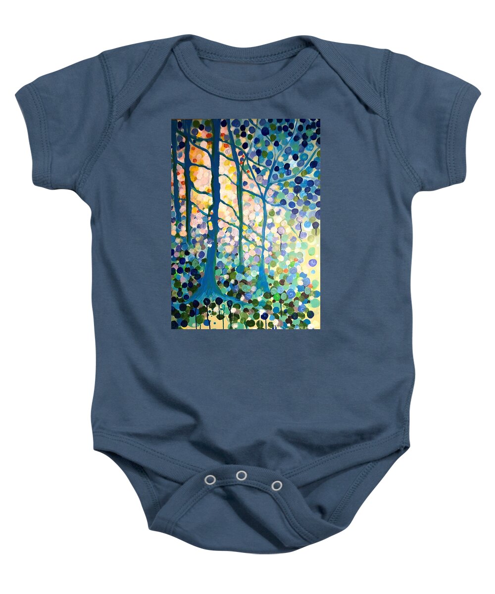 Live In The Light Baby Onesie featuring the painting Live in the Light by Jacqui Hawk