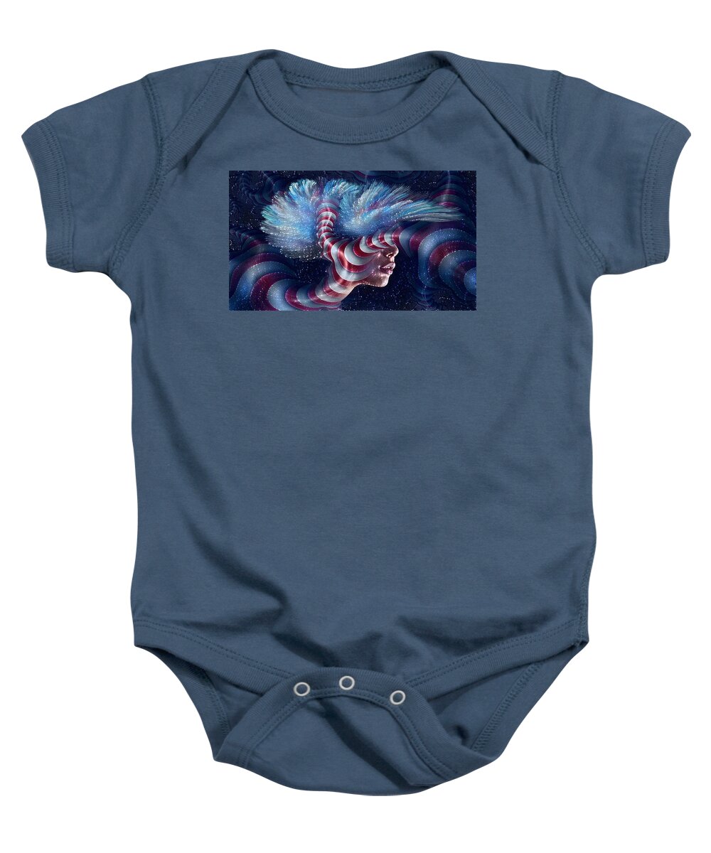 Abstract Baby Onesie featuring the digital art Outer Limits by Teresa Trotter