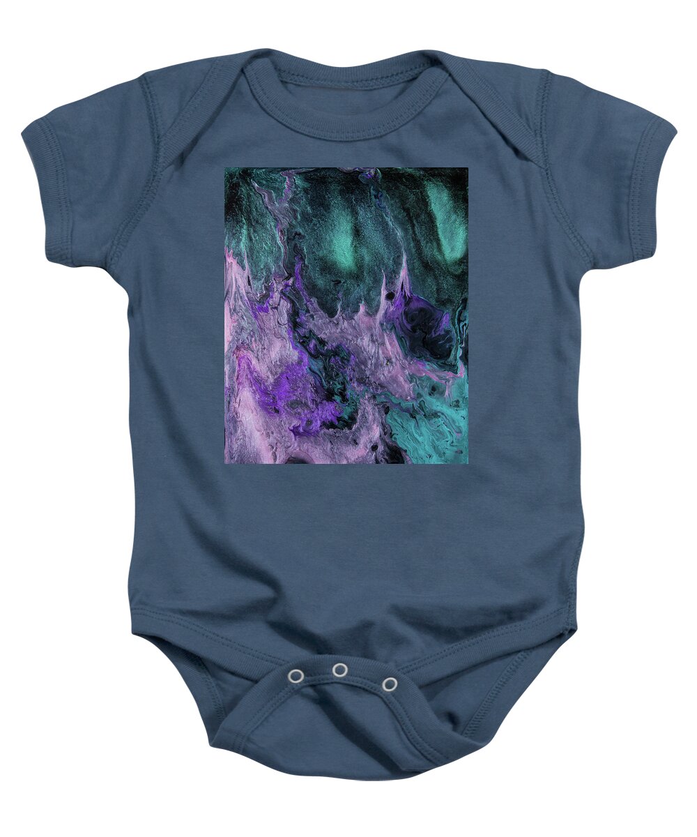 Fluid Baby Onesie featuring the painting Pensieve by Jennifer Walsh