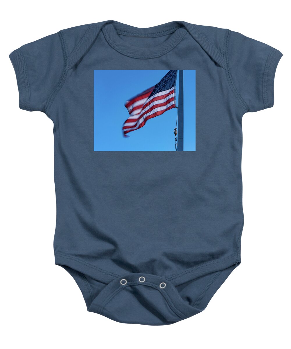 American Flag Baby Onesie featuring the photograph Stars and stripes by William Bretton