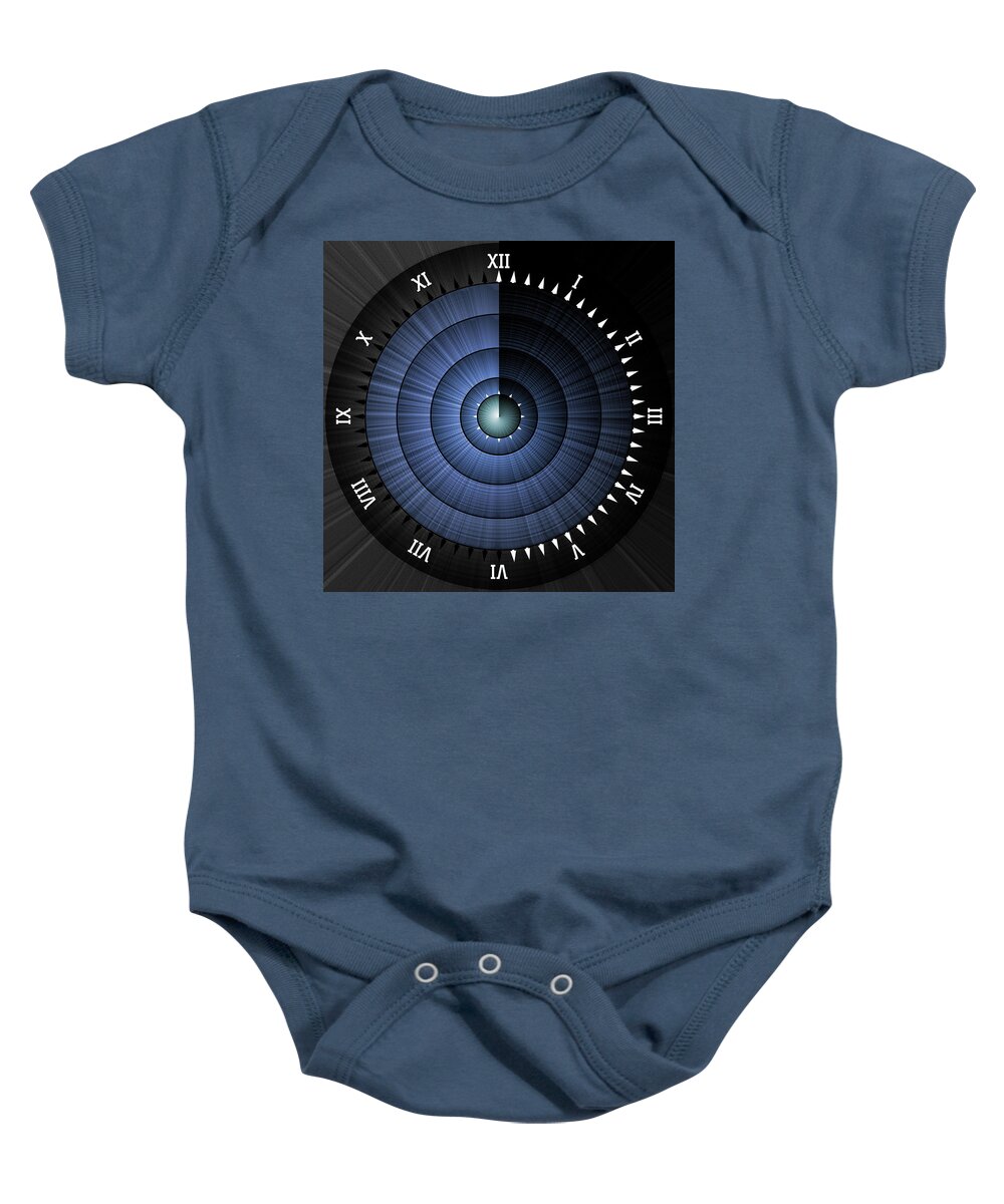 Time Baby Onesie featuring the digital art The Dark Side Of Time by Rolando Burbon