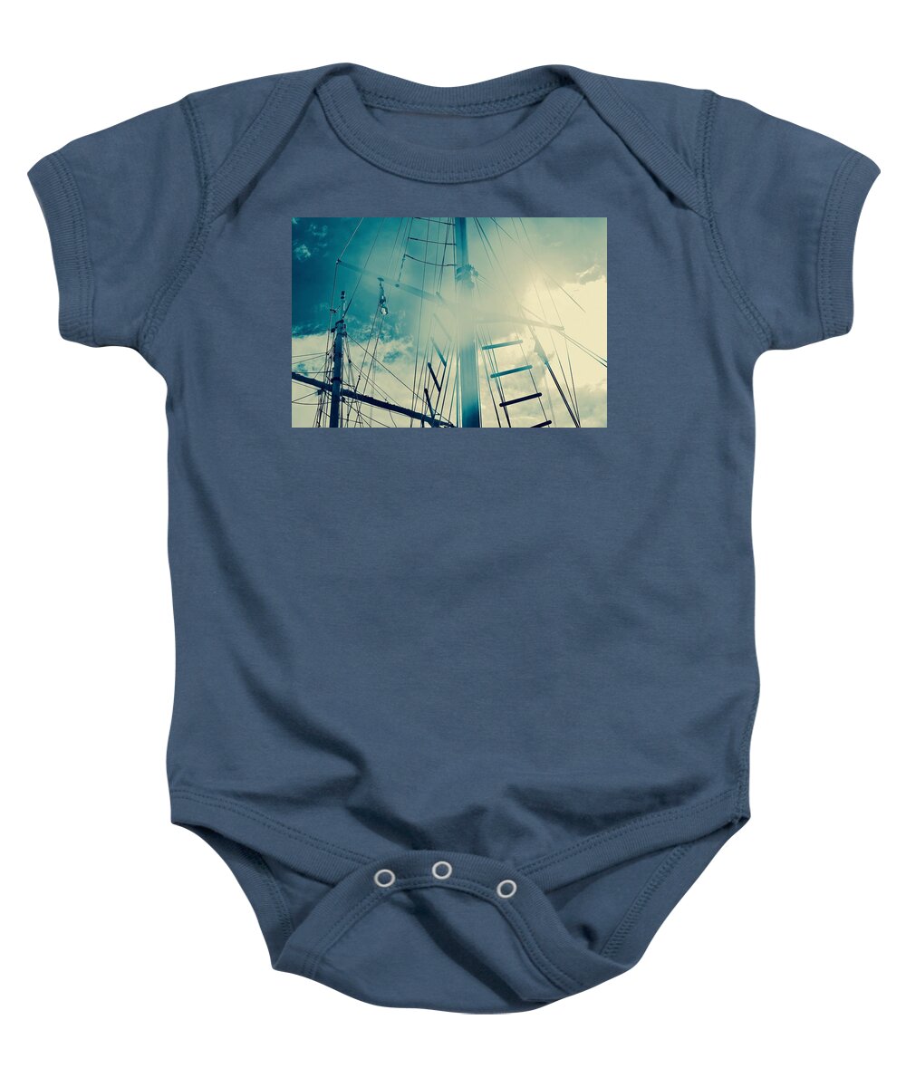 The Sky Baby Onesie featuring the photograph The Sky is the Limit by Debra Grace Addison