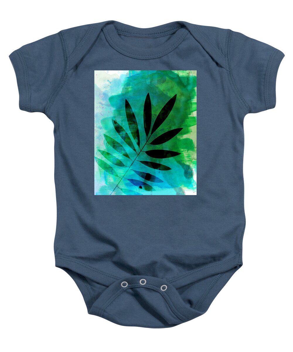 Tropical Leaf Baby Onesie featuring the mixed media Tropical Leaf Watercolor by Naxart Studio