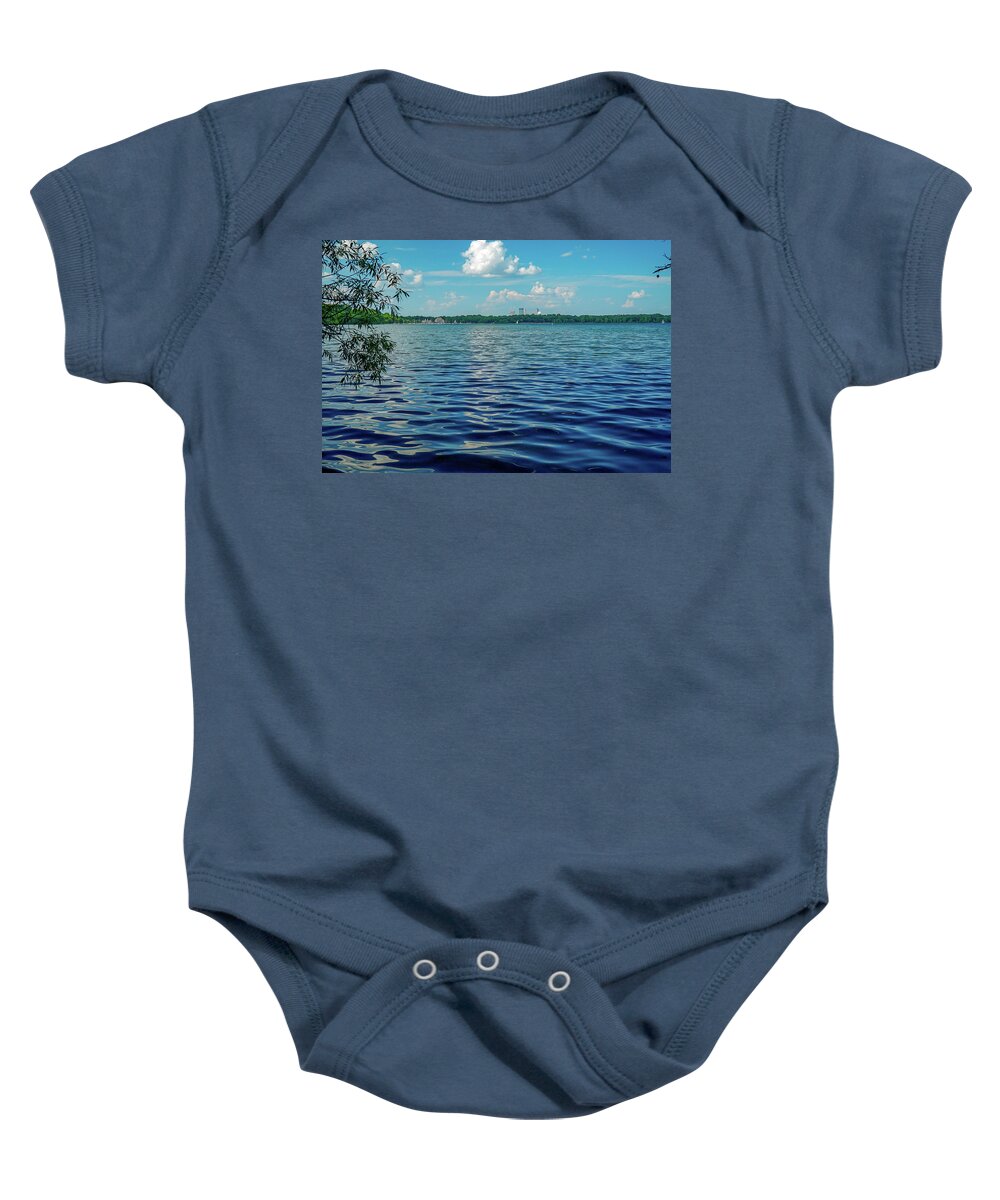 Landscape Baby Onesie featuring the photograph Waves on Lake Harriet by Susan Rydberg